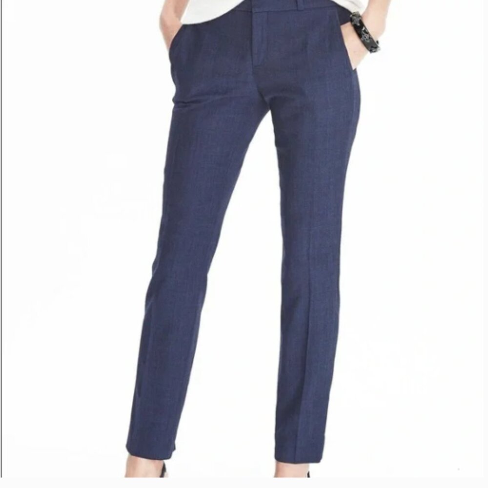 Banana Republic Curvy Ryan Machine-Washable Italian Wool Trousers: Navy NWT